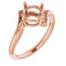 18K Rose 7mm Round Ring Mounting