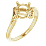 14K Yellow 7mm Round Ring Mounting