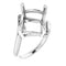 18K White 12x10 mm Emerald Ring Mounting