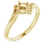 14K Yellow 4.4mm Round Ring Mounting