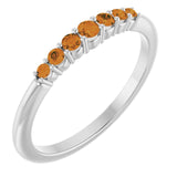 Sterling Silver Natural Citrine Stackable Ring