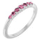 14K White Natural Pink Tourmaline Stackable Ring