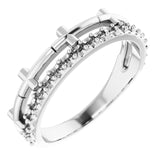 14K White Stackable Cross Ring Mounting