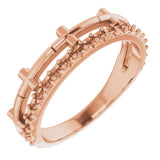 14K Rose Stackable Cross Ring Mounting