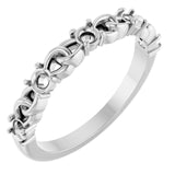Platinum accented stackable link ring mounting
