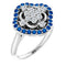 Sterling Silver Natural Blue Sapphire & 1/3 CTW Natural Diamond Ring