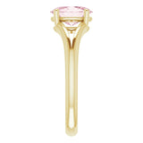72019 / Solitaire / Ring / Set / 14K Yellow / Natural Pink Morganite / Oval / 8 X ​​6 Mm / Polished / Natural Pink Morganite Ring