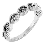 Platinum accented stackable ring mounting