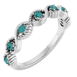 Platinum Natural Alexandrite Stackable Ring