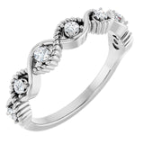 Platinum 1/5 CTW Natural Diamond Stackable Ring