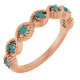 14K Rose Natural Alexandrite Stackable Ring
