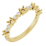 14K Yellow 1/6 CTW Natural Diamond Semi-Set Stackable Ring