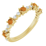 14K Yellow Natural Citrine &amp; 1/6 CTW Natural Diamond Ring