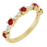 14K Yellow Natural Ruby &amp; 1/6 CTW Natural Diamond Ring