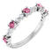 14K White Natural Pink Tourmaline & 1/6 CTW Natural Diamond Ring