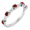 14K White Natural Mozambique Garnet & 1/6 CTW Natural Diamond Ring