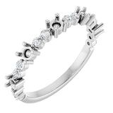 Sterling Silver 1/6 CTW Natural Diamond Semi-Set Stackable Ring