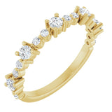 14K Yellow Natural White Sapphire &amp; 1/6 CTW Natural Diamond Ring