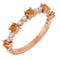 14K Rose Natural Citrine & 1/6 CTW Natural Diamond Ring