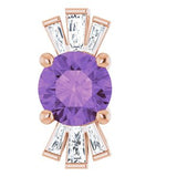 14K Rose Natural Amethyst &amp; 1/6 CTW Natural Diamond Pendant