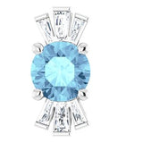 Sterling Silver Natural Aquamarine &amp; 1/6 CTW Natural Diamond Pendant