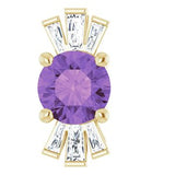 14K Yellow Natural Amethyst &amp; 1/6 CTW Natural Diamond Pendant
