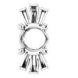 Sterling Silver 6mm Round Accented Pendant Mounting