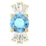 14K Yellow Natural Aquamarine &amp; 1/6 CTW Natural Diamond Pendant