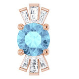 14K Rose Natural Aquamarine &amp; 1/6 CTW Natural Diamond Pendant