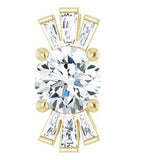 14K Yellow Natural White Sapphire &amp; 1/6 CTW Natural Diamond Pendant