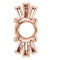 14K Rose 6mm Round Accented Pendant Mounting