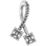 14K White Two-Stone Freeform Pendant Mounting