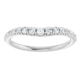 14K White Gold 1/2 CTW Lab-Grown Diamond Graduated Contour Band