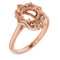 14K Rose 7.4mm Round Ring Mounting