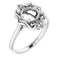 10K White 7.4mm Round Ring Mounting