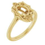 14K Yellow 8x6 mm Oval Ring Mounting