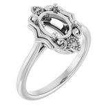 10K White 8x6 mm Oval Ring Mounting