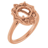 18K Rose 8mm Round Ring Mounting