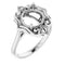 10K White 9.4mm Round Ring Mounting