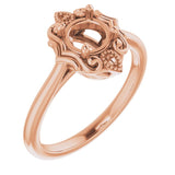 10K Rose 5.8mm Round Ring Mounting