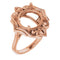 18K Rose 12mm Round Ring Mounting