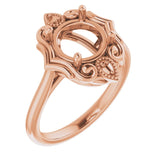 18K Rose 8.2mm Round Ring Mounting