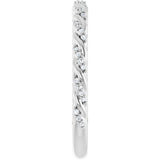 14K White Gold 1/10 CTW Natural Diamond Rope Anniversary Band