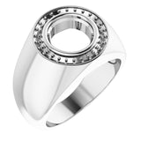 18K White 9mm Round Ring Mounting