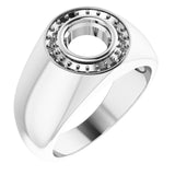 14K X1 White 7mm Round Ring Mounting