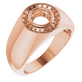 14K Rose 6mm Round Ring Mounting