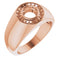 14K Rose 6mm Round Ring Mounting