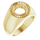 18K Yellow 8.2mm Round Ring Mounting