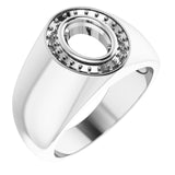 18K White 8x6 mm Oval Ring Mounting