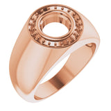 10K Rose 7.4mm Round Ring Mounting